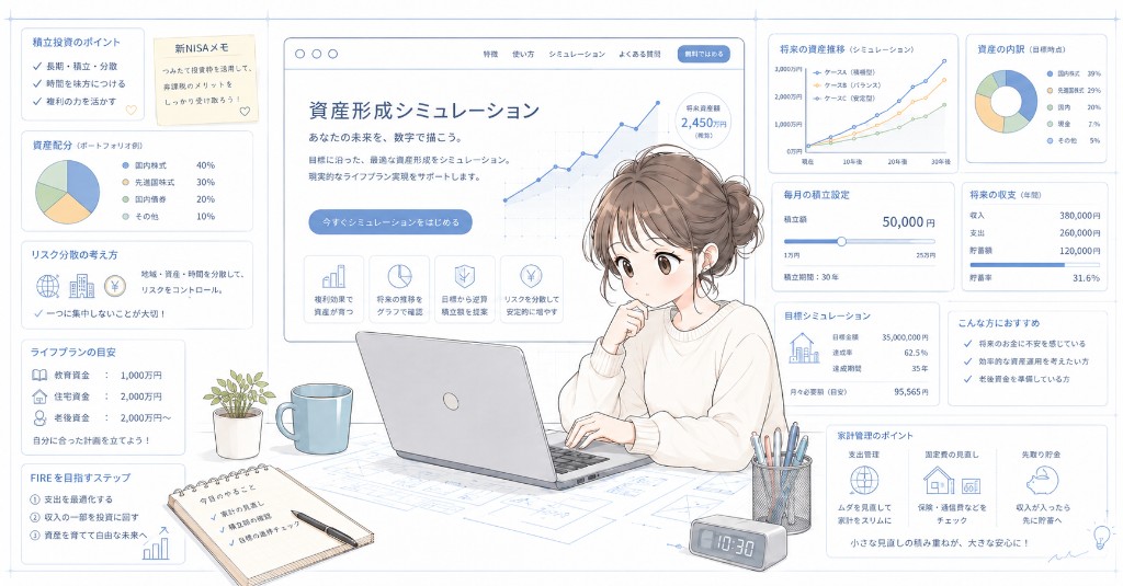 資産形成シミュレーション改 - 投資・住宅・相続を見える化